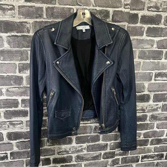 IRO ASHVILLE cropped biker leather jacket - Picture 1 of 14